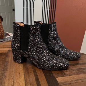 Madewell silver and black glitter boots -7.5